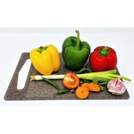 Poundsaver Thick Plastic Chopping Board, Black Plastic Cutting Board, Juice Grooves, Non Porous, Easy Grip Handle, Non Slip Food Preparation Best for Chef, Kitchen and Professional Use (29.5×19.8)