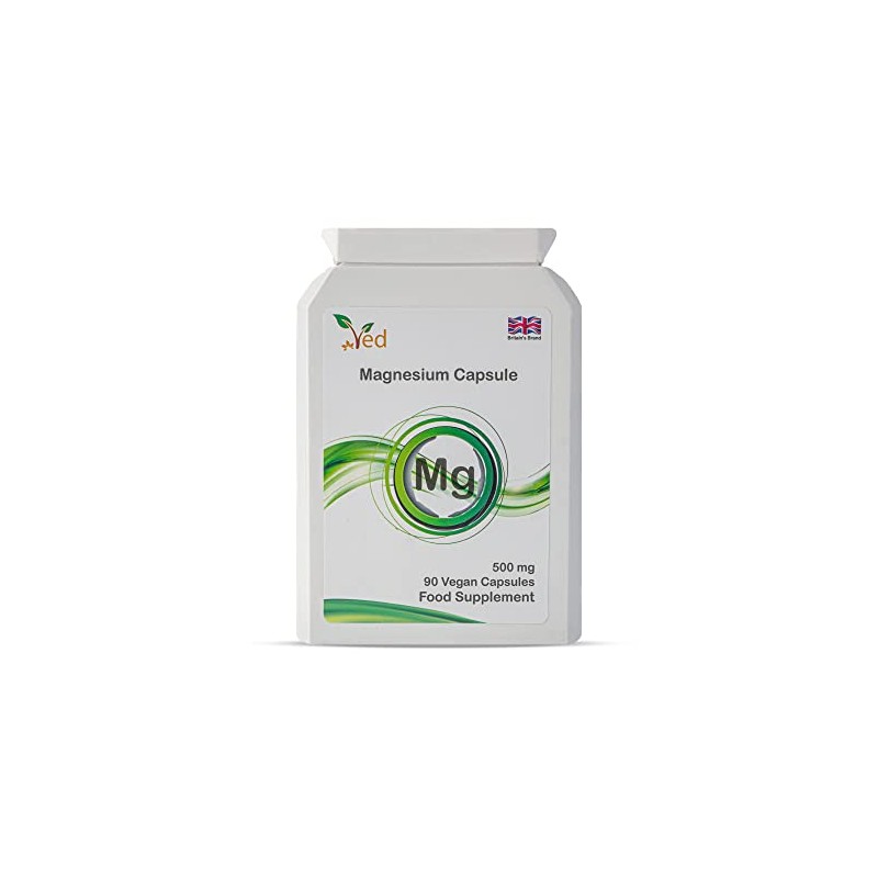 Ved's Extra Strength Magnesium Casules| Natural Food Supplement | 500
