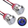 DMWD 2Pcs 16mm Metal Latching Push Button Switch Waterproof 7Amp