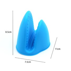 Mini Silicone Oven Mitts Set - Non-Slip Heat Resistant Gloves，Pinch Grips Mitts Potholder for Baking and Cooking, Hot Pots & Plates, Microwave Safe Kitchen Potholder Mitts(1 Pair, Blue)