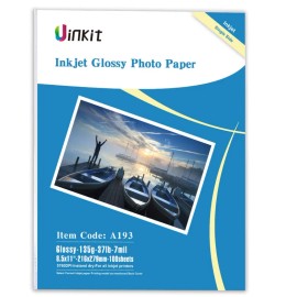 Uinkit 37lb Thin Flyer Paper Glossy 8.5x11 Inkjet 100 Sheets Single Side DIY