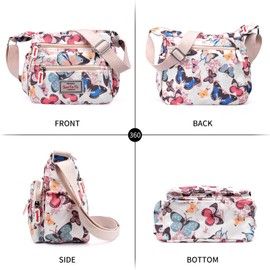 ModaZeal Women Cross-body Bags, Multi-Pocket Shoulder Bags Floral Messenger Bag Nylon Handbag Lightweight Travel Bag for Women Girl Lady