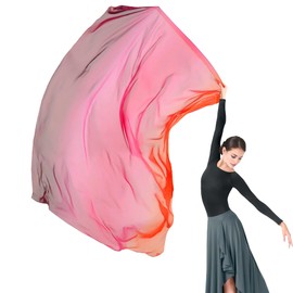 Baisdan 78 * 55" Extra Long Worship Flags with Flex Rod, Church Liturgical Praise Adoration Dance Banner（7#ORANGE-RED-PURPLE）