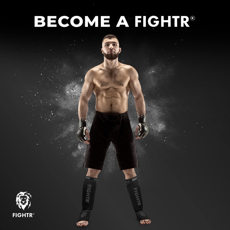 FIGHTR Premium Shin Pads for Martial Arts Kickboxing Boxing Shin