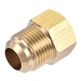 uxcell Brass Pipe Fitting, SAE 45 Degree 5/8 Flare Male to 1/2 SAE Female (7/8"-14UNF Male to 3/4"-16UNF Female), Tube Adapter Connector, for Air Conditioner Refrigeration
