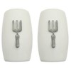 Garden Fork China Salt and Pepper Shakers Cruet Set Modern