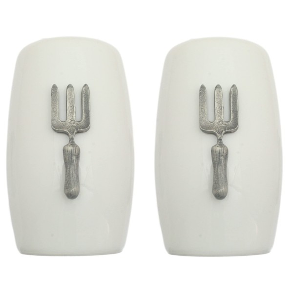 Garden Fork China Salt and Pepper Shakers Cruet Set Modern