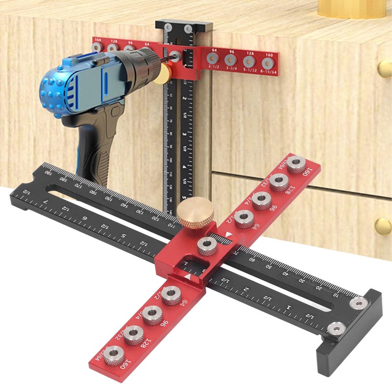 Cabinet Hardware Jig, Adjustable Drill Guide Template Tool Made of