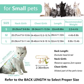 URROMA 1 Piece Dinosaur Recovery Suit for Cat, Pet Surgical Recovery Suit Soft Breathable Cat Wound Surgery Recovery Suit for Cats Kittens, S