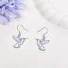 DAYLINLOVE Hummingbird Earrings White Opal 925 Sterling Silver Bird Dangle