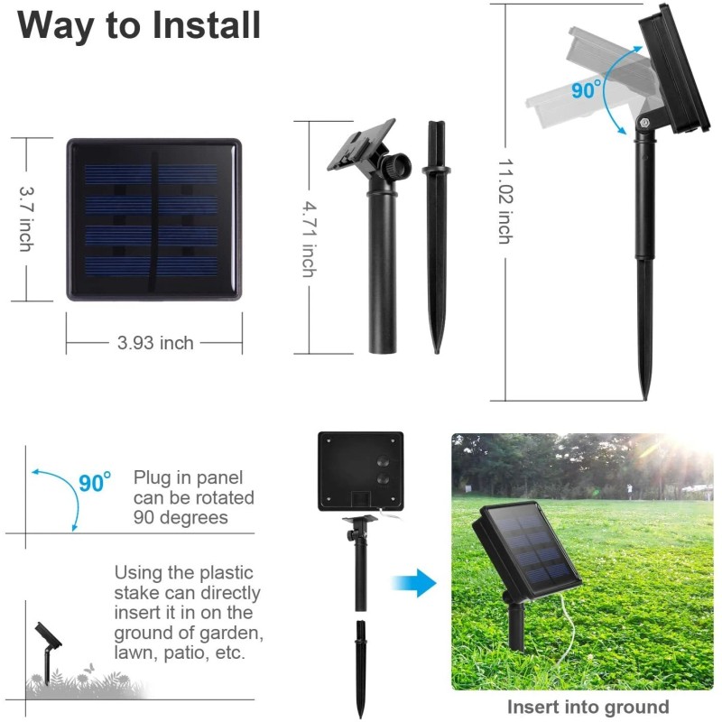 SOWAZ Solar Copper Wire String Light Color Changing Patio Yard