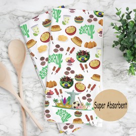 JXGZSO Brazilian Food Tea Towel Brazilian Kitchen Towel Souvenir Gift Trip Lover Towel Housewarming Gift (CA Brazilian Towel)