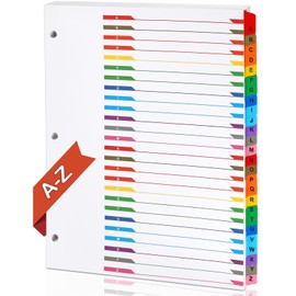 Alphabet Binder Dividers for 3 Ring Binder, COIDEA A-Z Dividers for 3 Ring Binder, Multicolor A-Z Binder Dividers with Customizable Table of Contents Page, ABC Alphabet Tabs for School Office