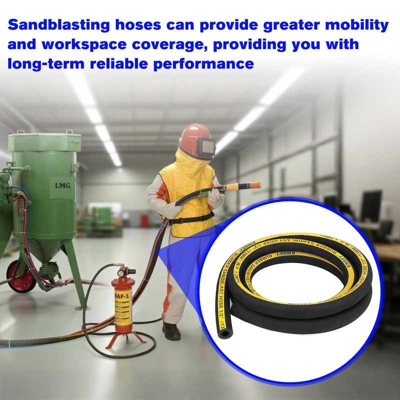 Sandblast Hose 1/2" ID, 1" OD, 10 Ft Long Heavy