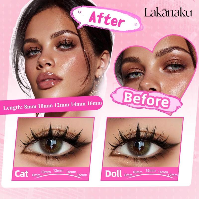 Self Adhesive Eyelashes Mange Pre Glued Lash Clusters 100 pcs
