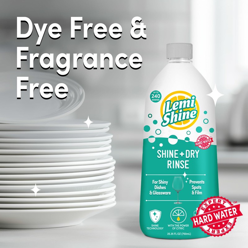 Lemi Shine Shine and Dry Natural Dishwasher Rinse Aid -