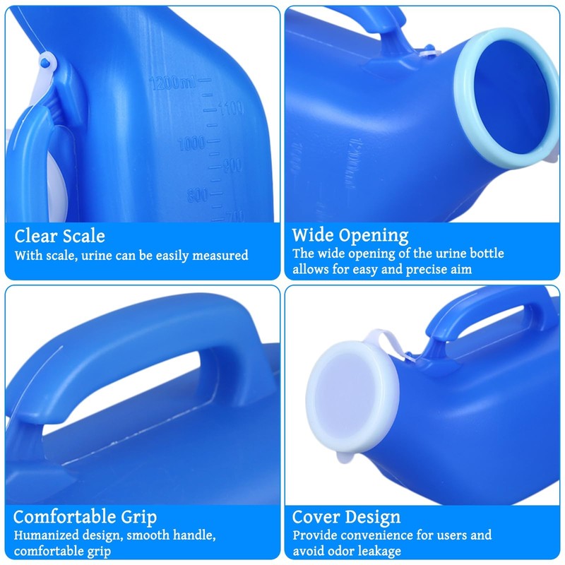 Urinal Bottles for Men, 2 Pack Urine Bottle Portable Thick