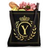 Letter Y Initial Monogrammed Black Royal Tote Bag