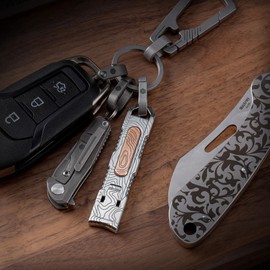 KeyUnity KN00 EDC Foldable Nail Clipper with File, German 4116 Stainless Steel Curved Fingernail Trimmer Cutter for Travel & Everyday Carry (Suminagashi)