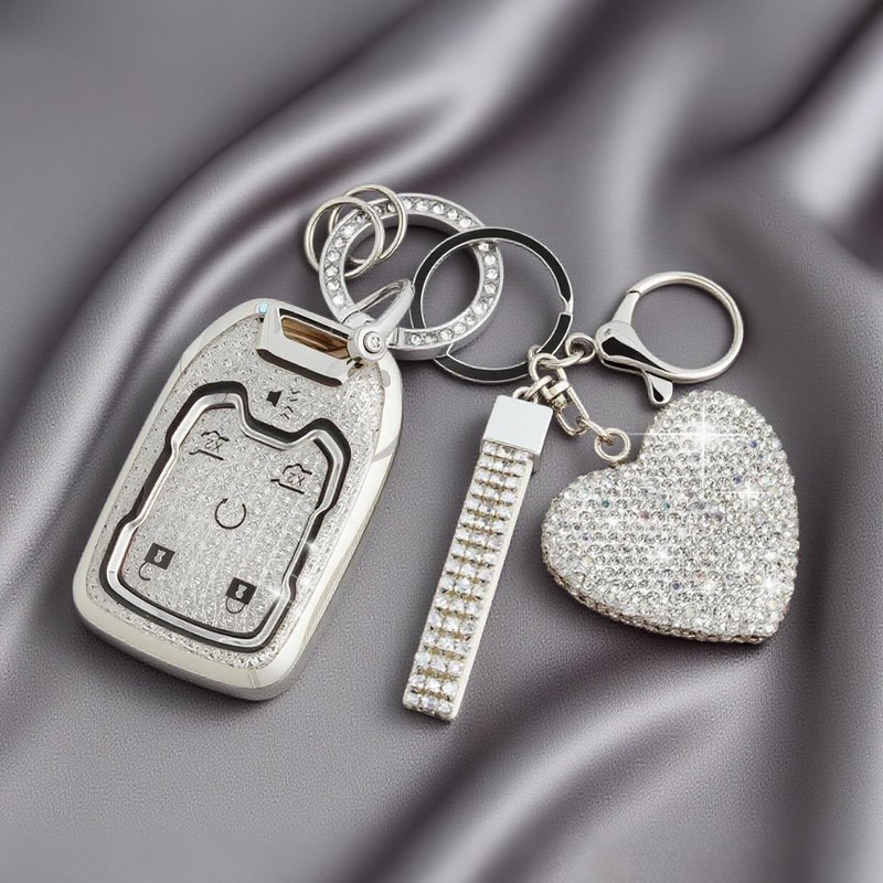Nomiyo Key Fob Cover with Diamond, Compatible with GMC Yukon