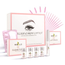 Eyelash Lifting Set, Scdom Lash Lifting Set and Brow Lifting Set Safe Nourishing Eyebrow and Eyelash Tightening, Semi-Permanent Keratin DIY Salon Includes Eye Pads, Lift Pads and Accessories