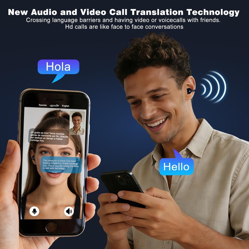 poodays AI Translation Earbuds Real Time, 164 Languages Translator Earbuds,