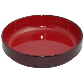 Fukui Craft Ohitsu Multi-purpose Rice Dish, Made in Japan (Large), PT Tamunai Vermilion Coating (Medium Core)