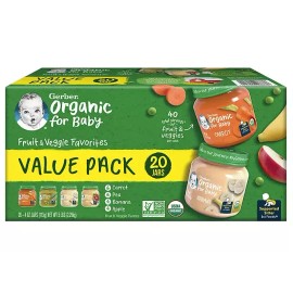 Gerber 1St Foods Organic Baby Food, Fruit & Veggie Value Pack (4 Oz., 20 Ct.)