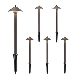 LL LIGHTING LIVING Pathway Lights 6PK Low Voltage Outdoor Landscape Lighting 10W 25 Lumen 2700K 12V AC Path Lights Warm White Light with G4 Bulb Connector Spike Stake for Garden Yard Driveway