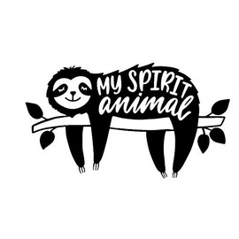 My Spirit Animal is A Sloth MKR Decal Vinyl Sticker |Cars Trucks Vans Walls Laptop|Black|7.5 x 4.3 in|MKR2029