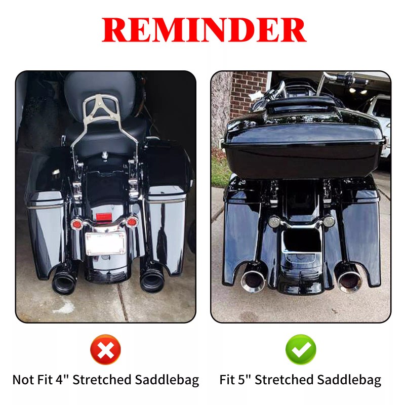 HDBUBALUS 5" Saddlebag Red Line Stretched Bag Inserts For Harley