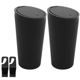 AMANDELIZABE Pack of 2 Car Trash Can with Pop-Top Lid, Car Trash Bin, Car Sealing Mini Rubbish Bin, Car Accessories, for Cup Holder in Console, Car, Office, Home