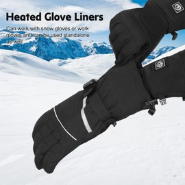 DINSVTA Heated Gloves for Women Men Rechargeable Waterproof,Machine Washable Heated Glove Liners for Cold Weather,Electric Heated Ski Gloves Winter Hand Warmers Thin Gloves for Snow Arthritis Driving