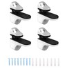 QWORK® 4 Pack Adjustable Glass Shelf Brackets, Wall Mounted Zinc