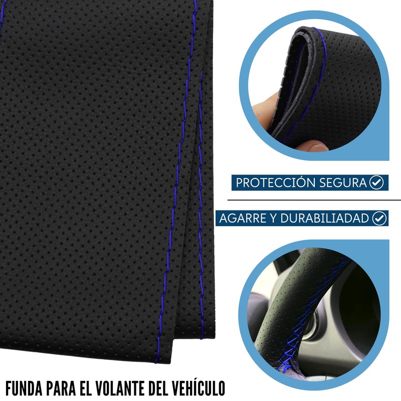 AUTOZOCO Steering Wheel Cover with Needle and Thread - Steering
