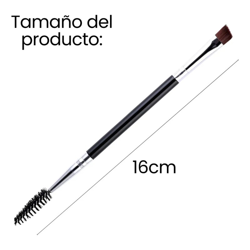 Brocha Doble Para Ceja Cepillo Pestañas 2 Cabezas Maquillaje