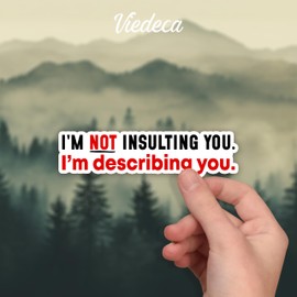 Calcomanía de vinilo inspiradora con texto "I Not Insulting You I'm Just Describing You", con texto en inglés "I'm Not Insulting You I'm Just Describing You", con texto en inglés "I'm Not Insulting