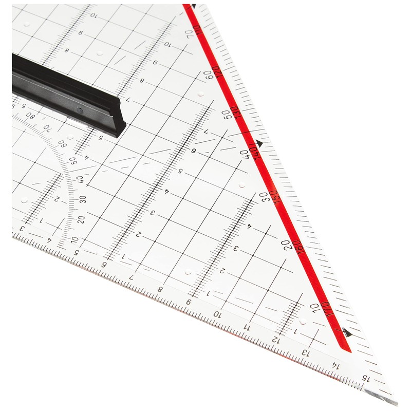M + R 723320100 Square 32 cm Acrylic Glass Transparent, Backing – Red