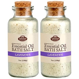 Fabulous Frannie Aromatherapy Lavender Mineral Bath Salt Lavender Bulgarian Pure Essential Oil 7oz (Pack of 2)