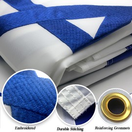 Israeli Flag 3x5 ft - Double Sided Embroidered Israel Flags for Outdoor with 2 Grommets, Polyester Outside National Country Flags for Wall, Pole