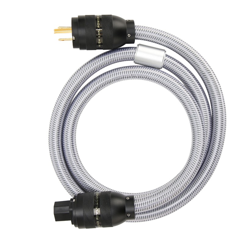 HiFi Power Cable Pure Copper Gold Plated Double Shielding Audiophile