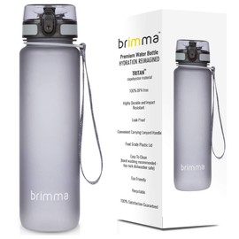 Brimma Premium Sports Water Bottle with Leak Proof Flip Top Lid - Eco Friendly & BPA Free Tritan Plastic - Must Have for The Gym, Yoga, Running, Outdoors, Cycling, and Camping