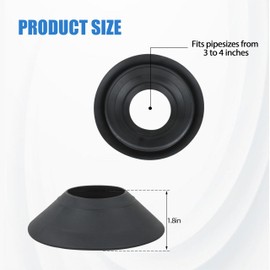 14137 Rain Collar 3"-4" for No-Calk Roof Flashings,Roof Vent Boot,Black(Set of 4)
