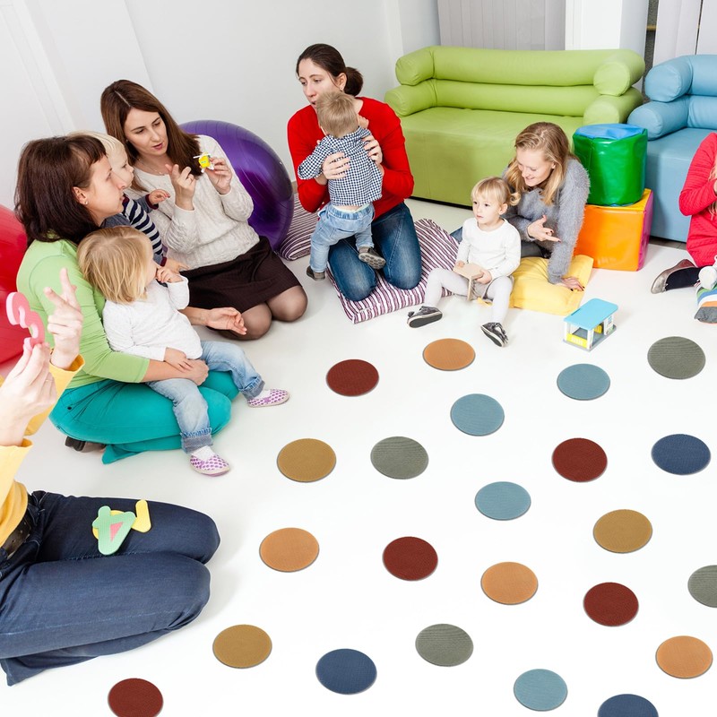 48Pcs Circle Carpet Spots for Classroom Seat Position Dots Removable