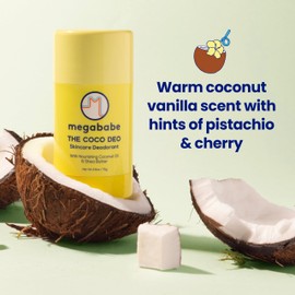 Megababe Skincare Deodorant - The Coco Deo with Nourishing Coconut Oil & Shea Butter | 72 hour Odor Protection | Aluminum-Free, All Natural | 2.6 oz