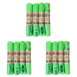 Eco Green Living 140L Wheelie Bin Liners, Strong & Durable Trash Bags for Small Bins, Outdoor Trash Cans & Household Waste, Tie-Handle Garbage Bags, 60 Count