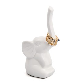 Ehuihuan Elephant Gifts Ring Holder, Elephant Decorative Ring Holder, Elephant Ring Holder, Ceramic Jewellery Stand for Rings, Jewellery Tray for Small Animals in Elephant Shape, Ring Holder