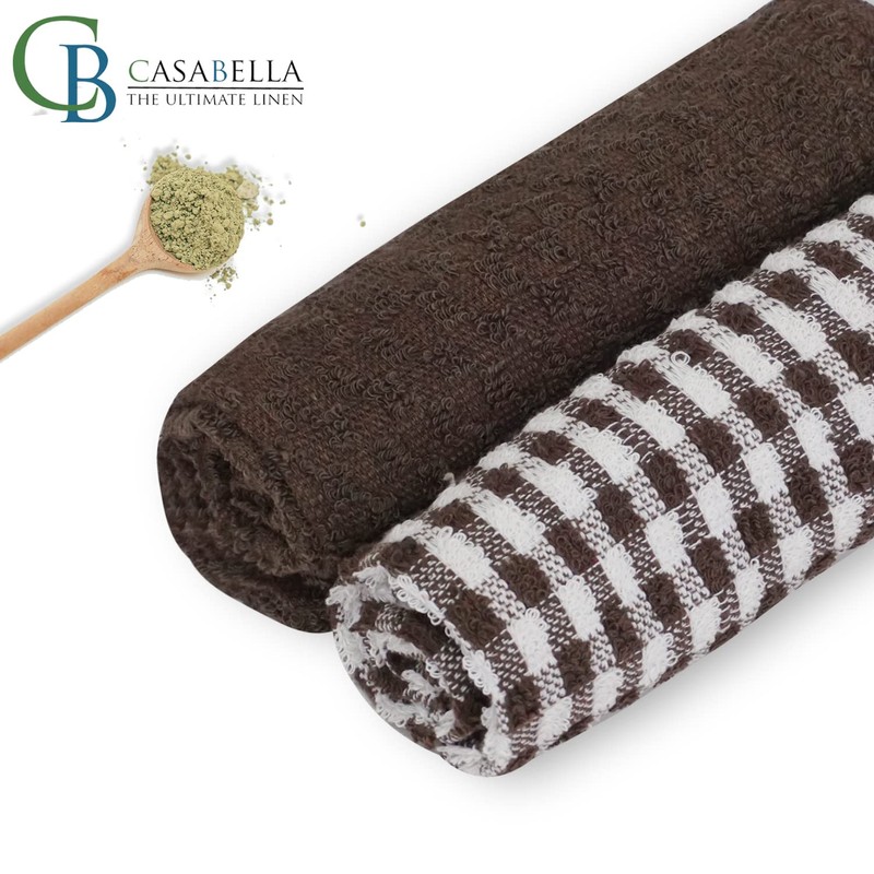 Casabella Pack of 6 Terry Towelling Cotton Kitchen Tea Towels