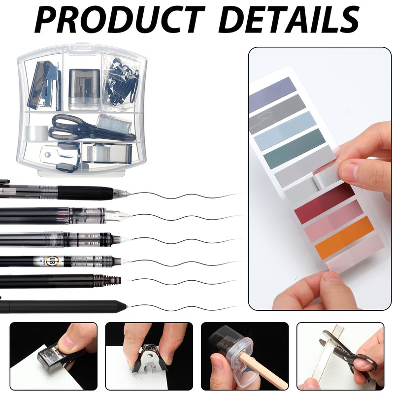 Colarr Mini Office Supply Kit Includes Stapler Tape Dispenser Staple