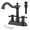 GGStudy Bathroom Faucet Oil Rubbed Bronze 2 Handles 4 Inches